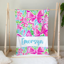 Load image into Gallery viewer, Bow Name Blanket (more colors)