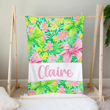 Load image into Gallery viewer, Bow Name Blanket (more colors)