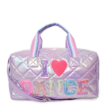 Load image into Gallery viewer, I π Dance Lavender Metallic Large Duffle Bag
