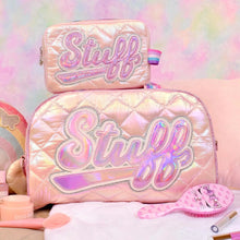 Load image into Gallery viewer, Stuff Quilted Metallic Puffer Medium Duffle Bag