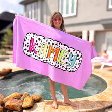 Load image into Gallery viewer, Dalmation Dots Beach Towel