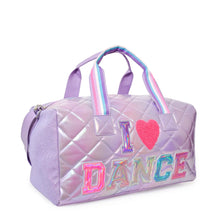 Load image into Gallery viewer, I π Dance Lavender Metallic Large Duffle Bag