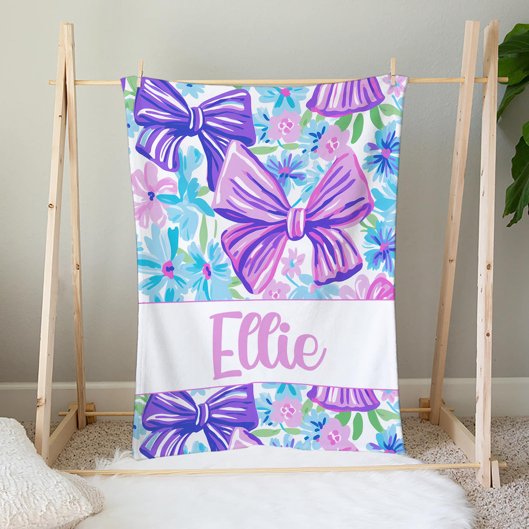 Bow Name Blanket (more colors)