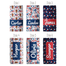 Load image into Gallery viewer, Patriotic Name Beach Towel
