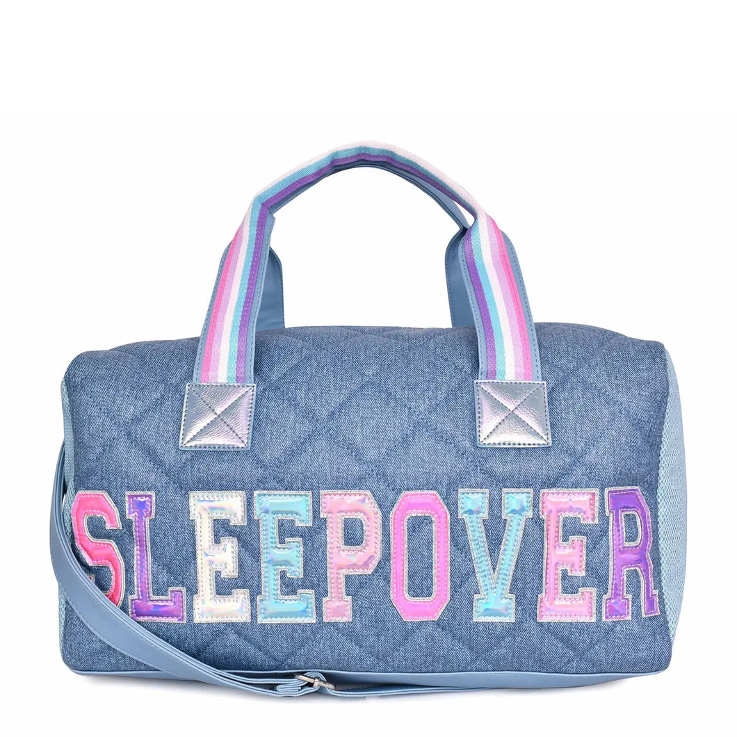 Sleepover Quilted Denim Large Duffle Bag