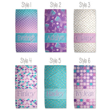 Load image into Gallery viewer, Mermaid Name Beach Towel
