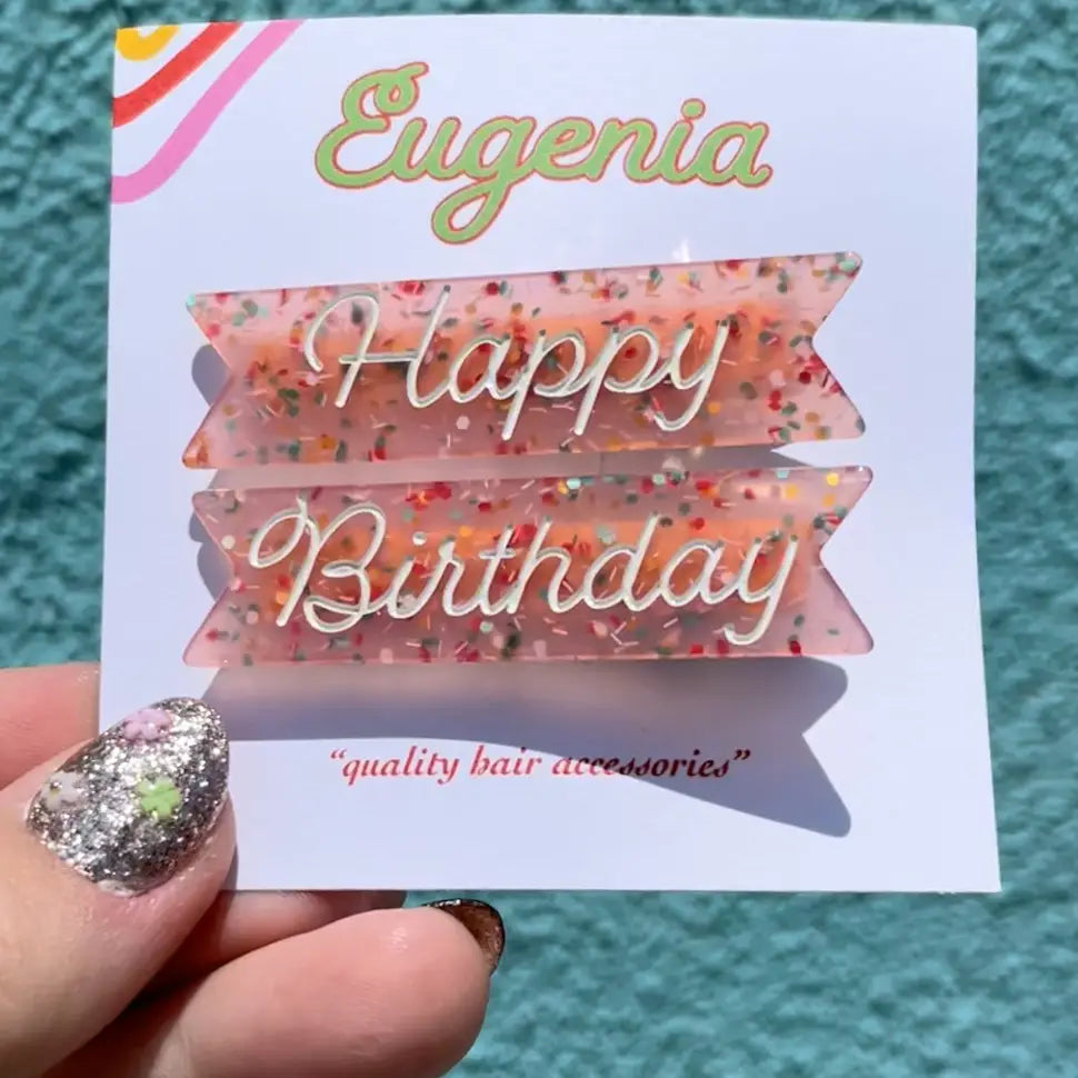 Happy Birthday Hair Clip Set