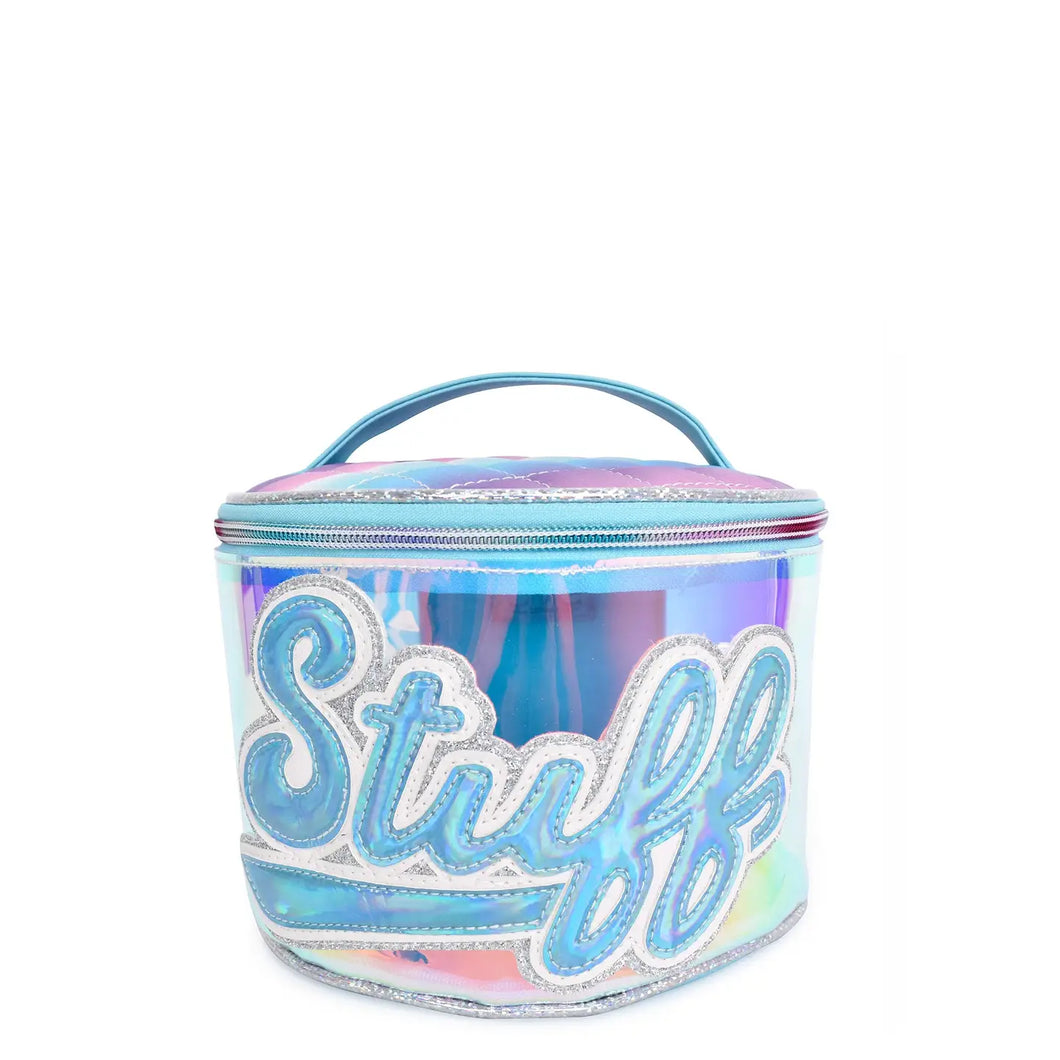 Stuff Blue Glazed Round Glam Bag