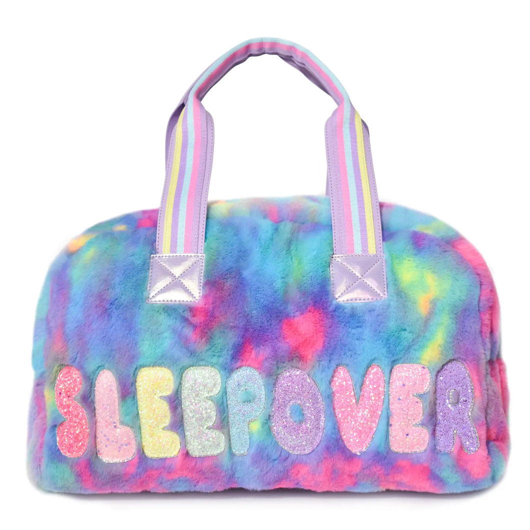 Sleepover Tie Dye Plush Medium Duffle Bag