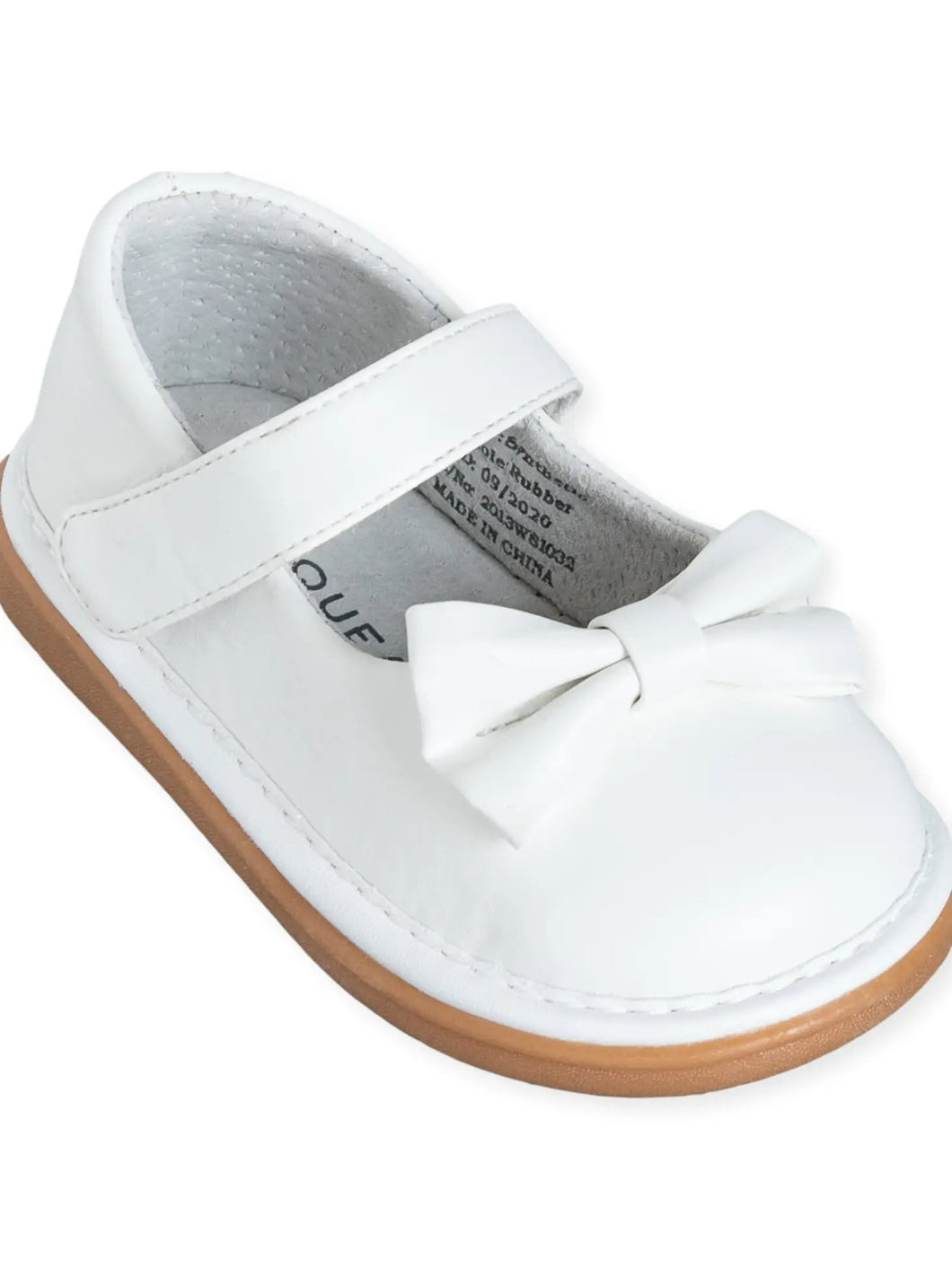 White Bow Toddler Squeaky Shoe