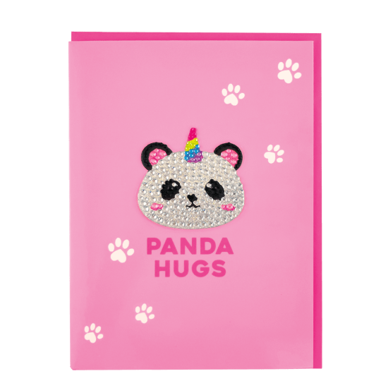 Panda Hugs Rhinestone Decal Card