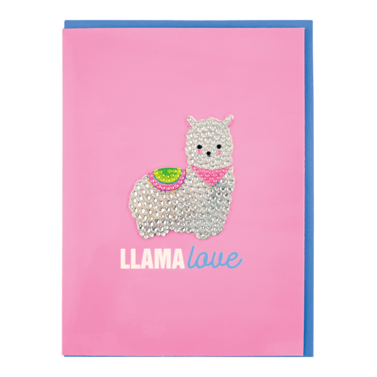 Llama Love Rhinestone Decal Card