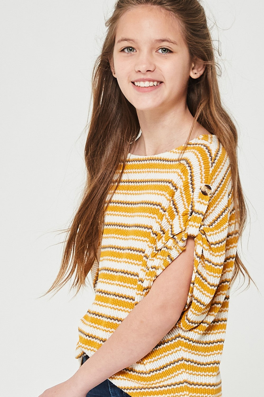 Mustard Stripe Dolman Top