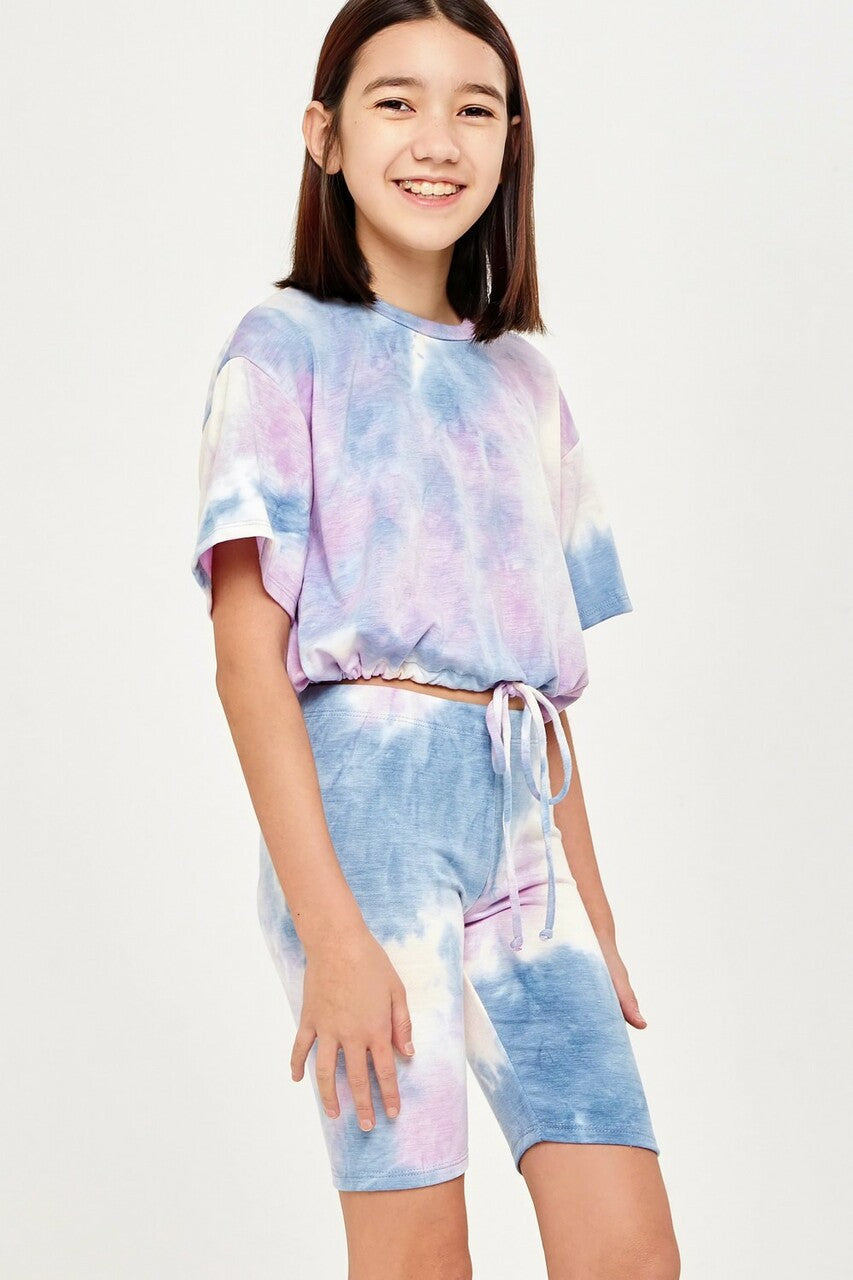 Crop Tie Top & Biker Short Set