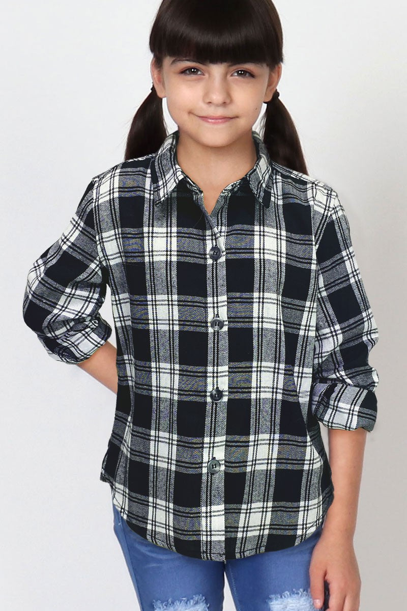 Black & White Plaid Flannel Top