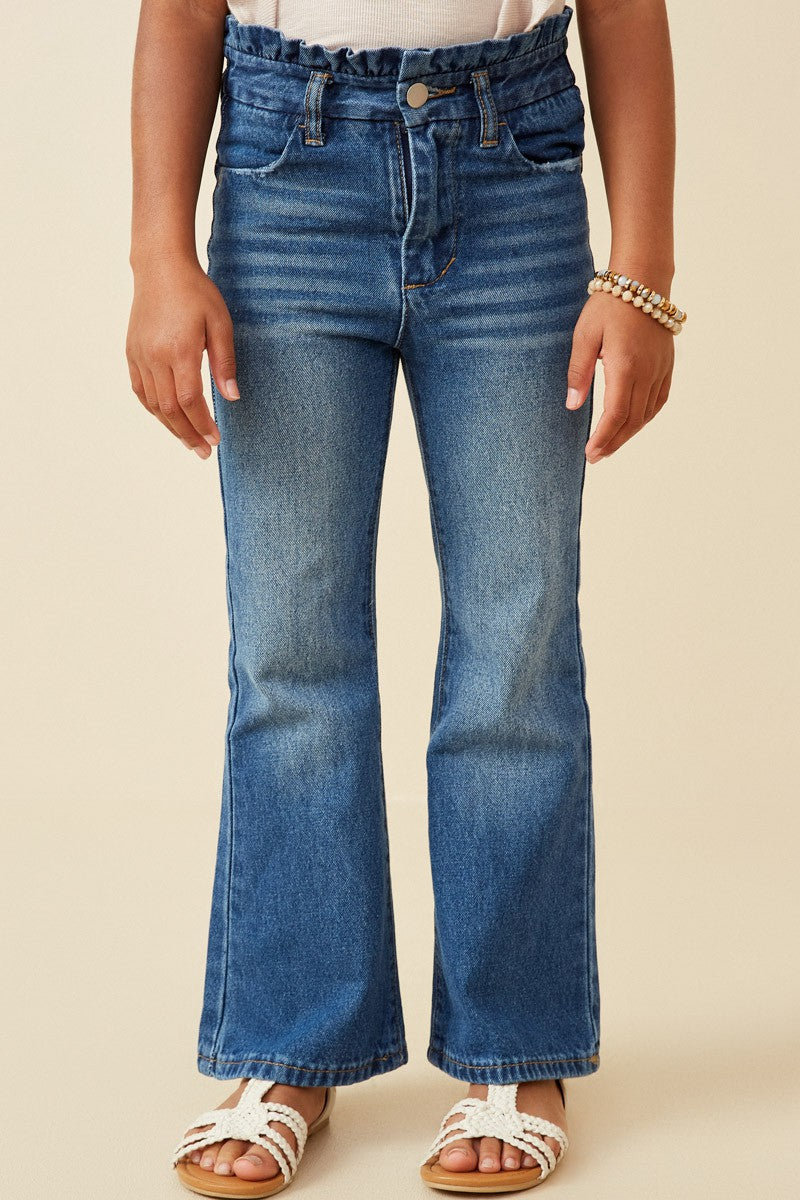 Ruffle Waist Denim Jeans
