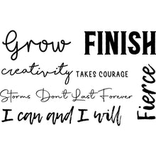 Load image into Gallery viewer, WYS Small Shoe Tattoo {black &amp; white words}
