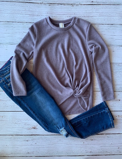 Side Knot Sweater {purple bean}