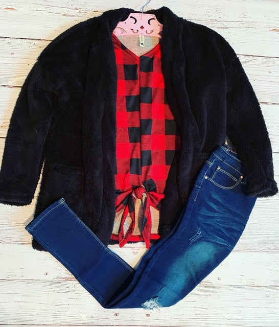 Fuzzy Cardigan {black}