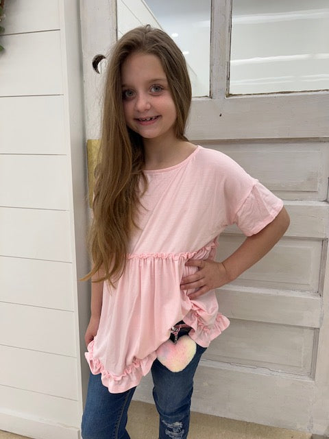 Ruffle Top ~ Blush