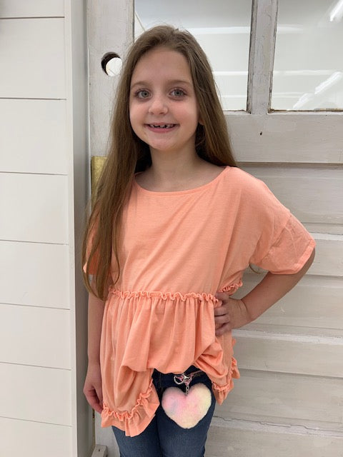 Ruffle Top ~ Peach