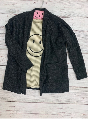 Solid Sweater Cardigan {black}