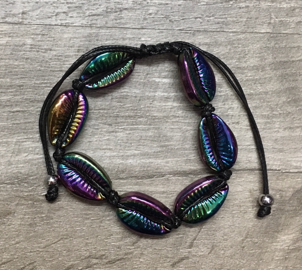 Black Metallic Shell Bracelet