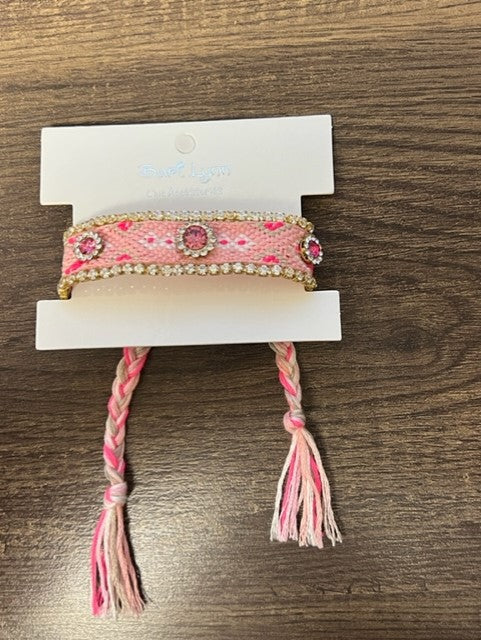 Jeweled Friendship Bracelet {pink}